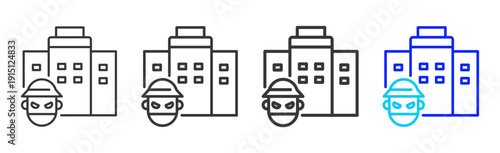 cyber risk Icon Set Collection Creative Outline Style for Business Audit Process with Multiple Thickness Variations Suitable for UI Branding Project