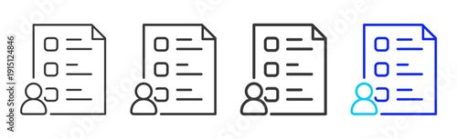 form check Icon Set Collection Creative Outline Style for Business Audit Process with Multiple Thickness Variations Suitable for UI Branding Project