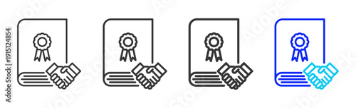 trust seal Icon Set Collection Creative Outline Style for Business Audit Process with Multiple Thickness Variations Suitable for UI Branding Project