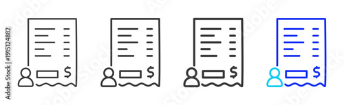 note trace Icon Set Collection Creative Outline Style for Business Audit Process with Multiple Thickness Variations Suitable for UI Branding Project