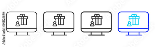 gift log Icon Set Collection Creative Outline Style for Business Audit Process with Multiple Thickness Variations Suitable for UI Branding Project