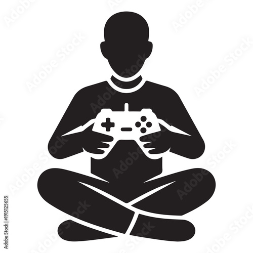 Silhouette of person playing video game with controller