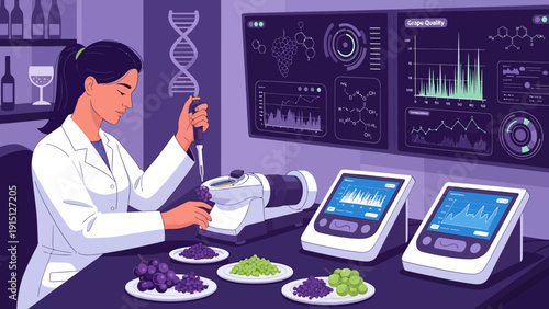 Scientist analyzing food samples in a laboratory setting.