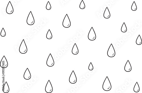 Raindrop scattered layout lineart pattern minimalistic style for packaging label and post design