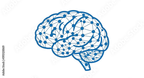 Human Brain Neural Network Illustration.