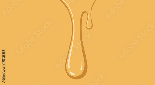 Honey Drop on Yellow Background.