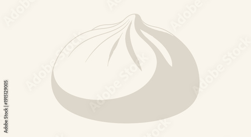 Steamed Dumpling Illustration on White Background.
