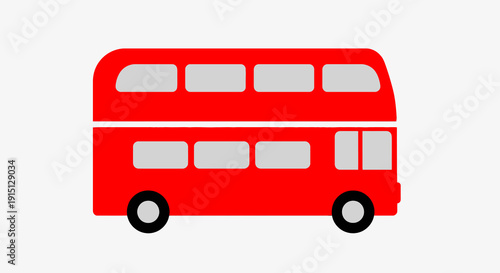 Red Double Decker Bus Illustration.