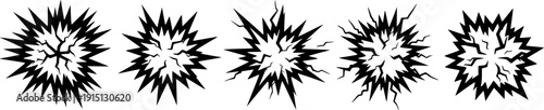 explosive effect dynamic explosion silhouette line art vector illustration with a white background
