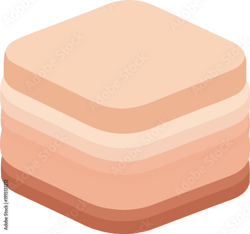 Isolated a realistic Skin layer 3D for cosmetic product vector art with white background..