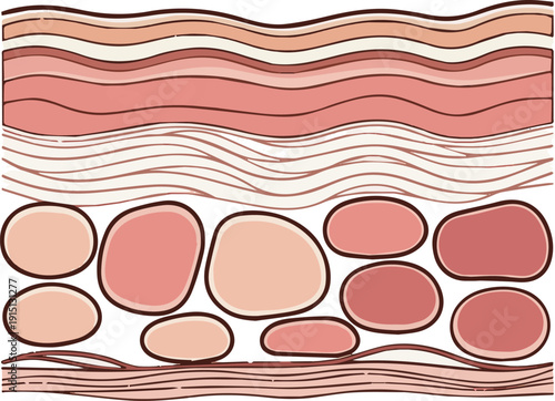 Isolated a realistic Skin layer illustration on a white background. 3D rendering. vector art with white background.