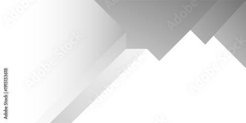 White and grey perspective room shape abstract background. banner modern design. vector illustration