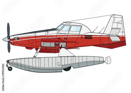 Turbinen-Feuerlöschflugzeug auf Schwimmern