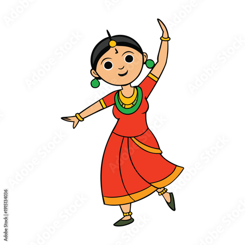 A graceful woman performs Lavani folk dance in vibrant traditional attire, expressive gestures, and rhythmic footwork, capturing the energy, storytelling, and cultural spirit of the performance.

