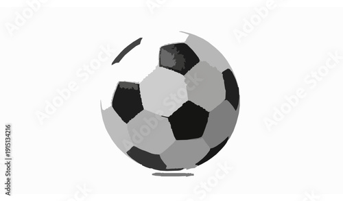 Realistic soccer football ball 3D vector on white background with leather texture and detailed stitching