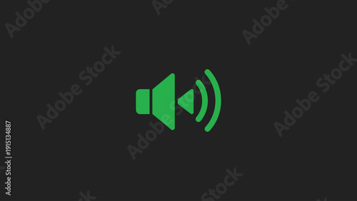 Modern Green Audio Speaker Logo, Minimalist Sound Volume Icon, Abstract Media Voice Content Brand Identity