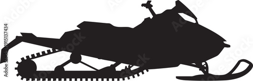 Snowmobile silhouette black graphic symbol for winter sports and recreation vector