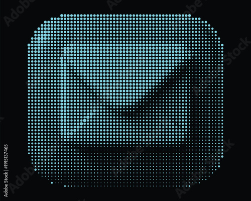 Email Envelope Icon. Message Mail. Cyan halftone vector of an envelope symbol, mail icon and communication badge for web contact button, business newsletter and inbox notification.