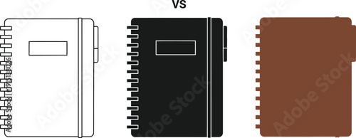 Three stylish notebooks with different colors and designs for writing and organization purposes daily