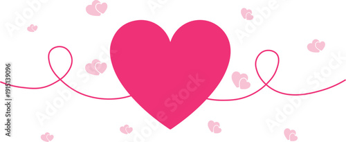 Modern Minimal Heart Love Illustration for Greeting Card