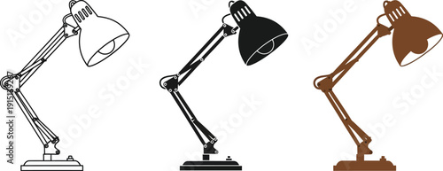 Adjustable desk lamps in various colors showcasing versatility and modern minimalist design styles