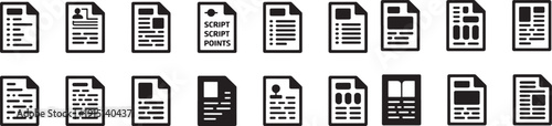 Business document and resume templates collection showing various page layouts and text formats