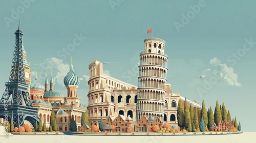 Famous landmarks from around the world in one stunning scene