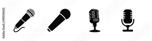 Microphone icon design element suitable for website, print design or app