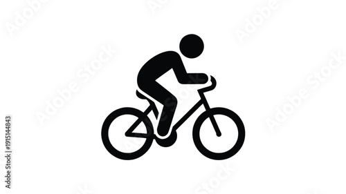 a person riding a bicycle to the right