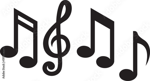 Gemini said

Black 3d treble clef and musical notes vector illustration on a white background representing a song melody composition or audio sound element sign