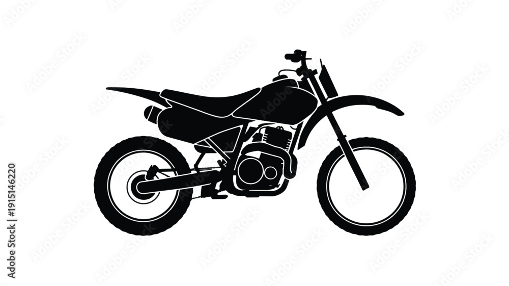 Fototapeta premium black motorcycle silhouette on white background