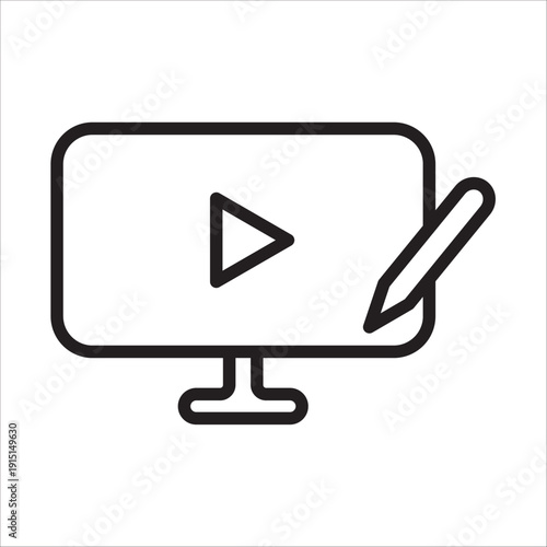 Content creator icon outline vector