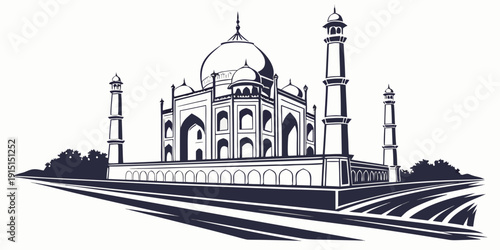 The majestic taj mahal stands tall against the backdrop of a clear sky