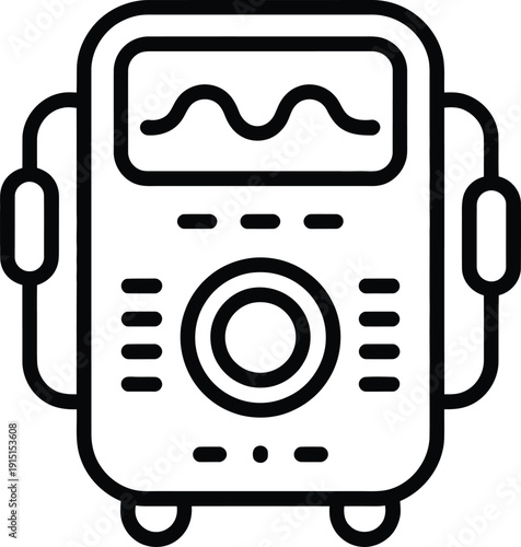 Retro-style portable radio receiver with analog display and tuning knob