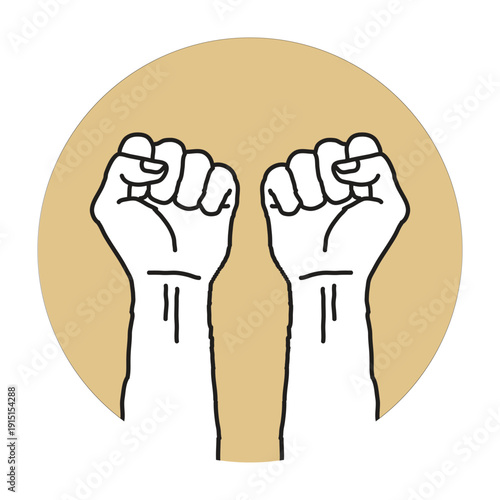 Empowering fists raised in solidarity and strength