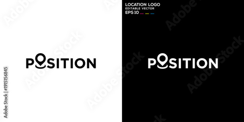 Logo position. Location, map, pin, point, address. Vector design template.