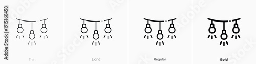 light bulbs icon. Thin, Light, Regular And Bold style design isolated on white background