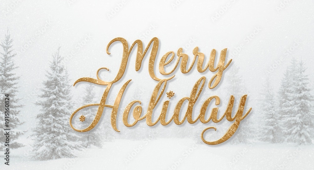 Naklejka premium Merry holiday banner combining a delicate snowy setting and polished lettering style