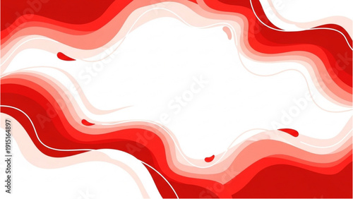 Dynamic red wavy lines flowing around a white central void from an aerial viewpoint