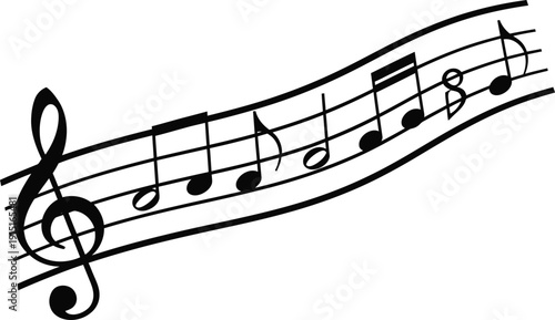 Musical Notes Staff Melody Symbol Vector