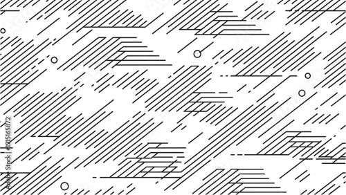 Geometric pattern featuring abstract lines and shapes in a modern design, viewed from directly above