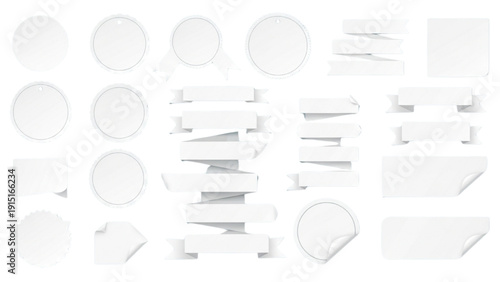 Geometric Shapes in Various Orientations and Forms on a Clean Background