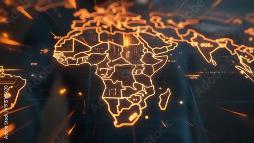 man pointing at illuminated center of africa on physical world map