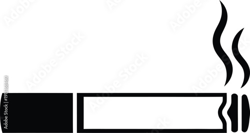 Smoking Cigarette Tobacco Smoke Icon Vector