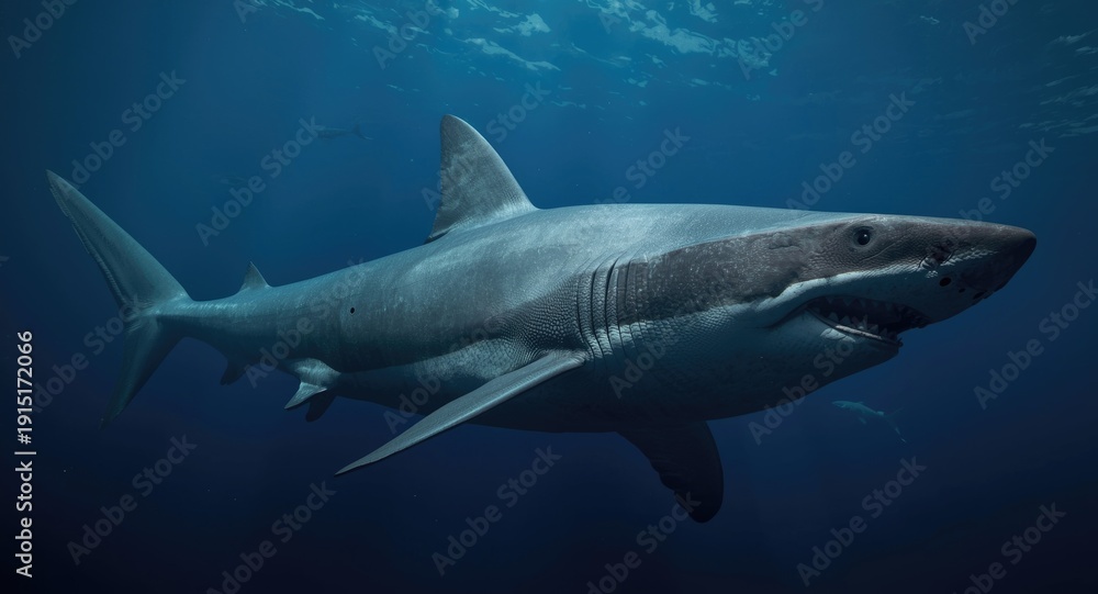 Obraz premium Scientific 3D illustration of extinct Megalodon shark species