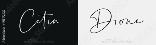 Cetin Dione, Script elegant alphabet letters font logo. Typography luxury classic lettering serif fonts decorative wedding vintage retro logos, design for fashion beauty shop and brand .