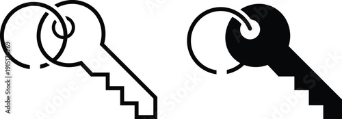 key icon set collection with house key design for security access , vector illustration . old key silhouette, password, house key - stock vector.
