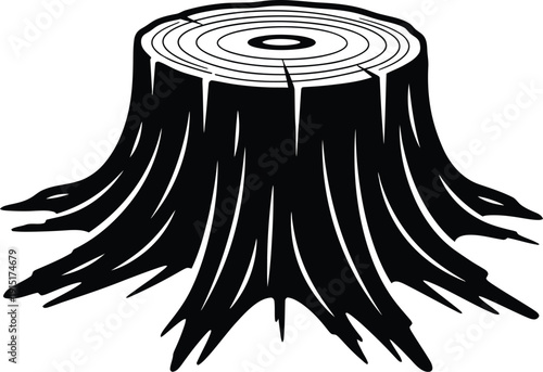 Tree Stump Silhouette Illustration