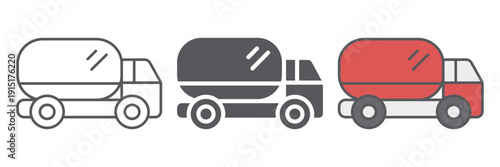 Truck line icon, transport and automobile, van sign, vector graphics, a linear pattern on a white background.