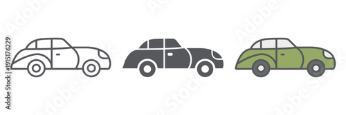 Retro car line icon, vintage and automobile, old car sign, vector graphics, a linear pattern on a white background.